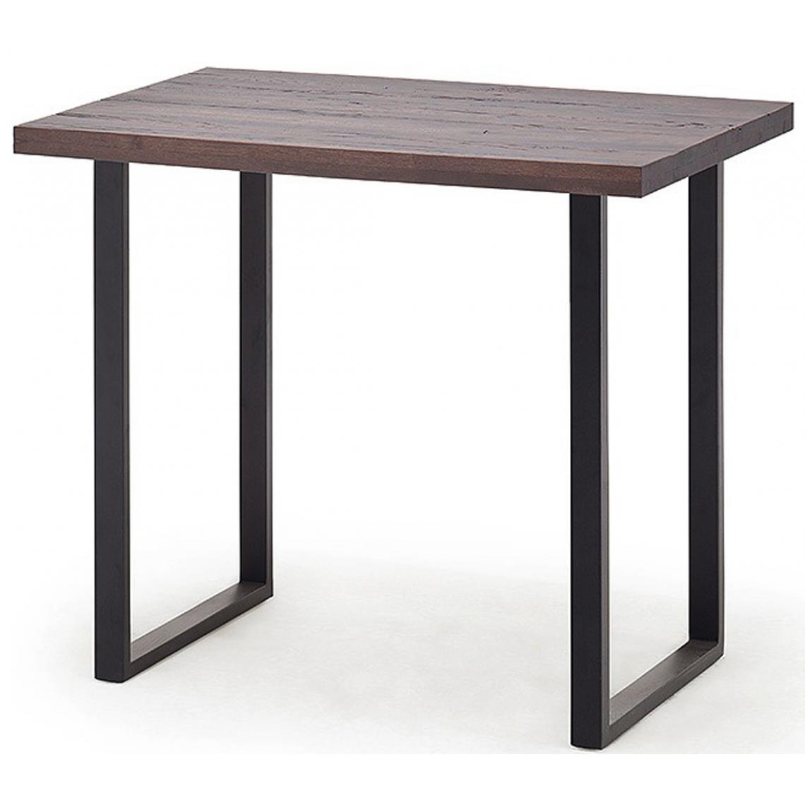 Pegane - Table haute en chêne tanner et métal laqué anthracite - Longueur 120 x Hauteur 107 x Profondeur 80 cm - Tables à manger