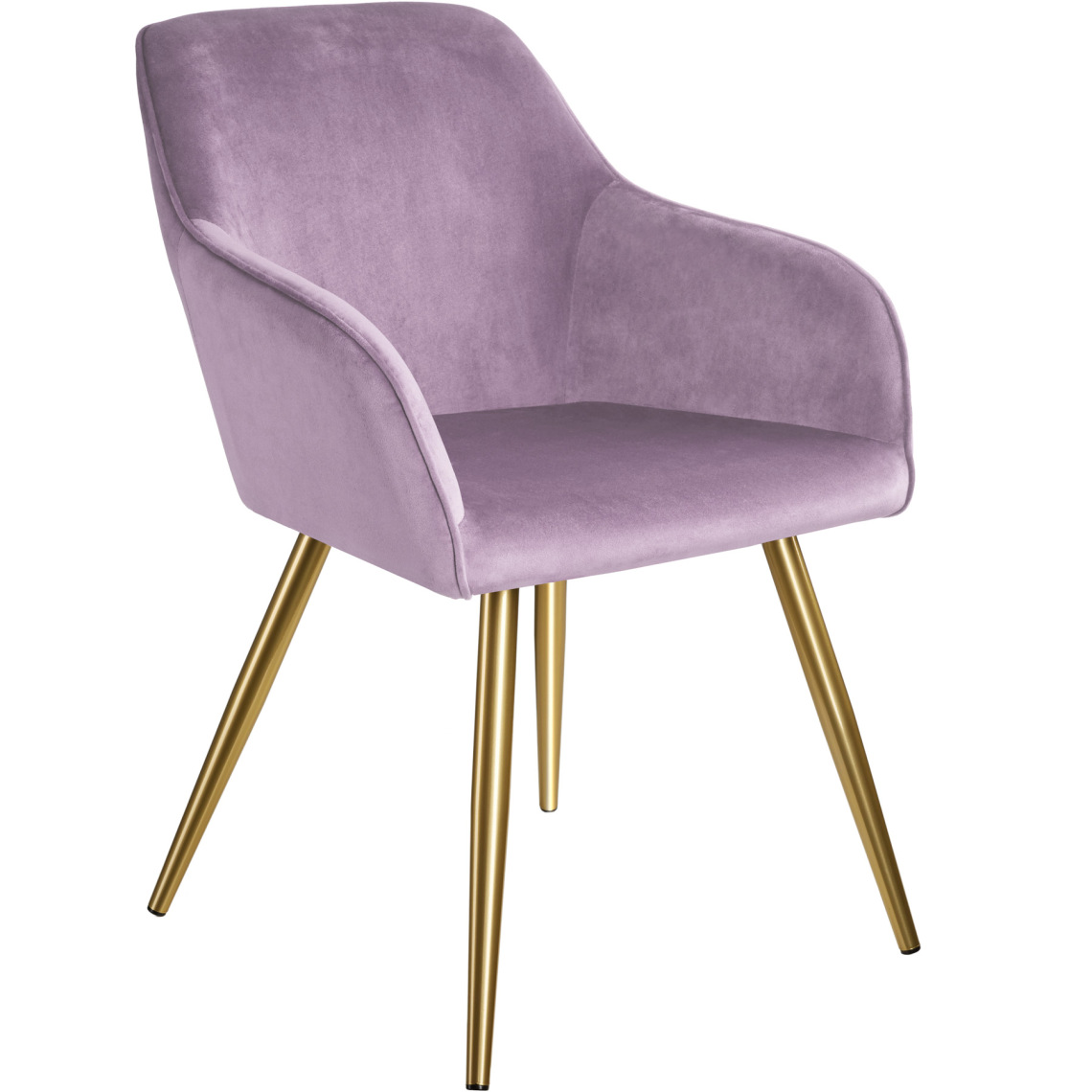 Tectake - Chaise MARILYN Effet Velours Style Scandinave - violet clair/or - Chaises