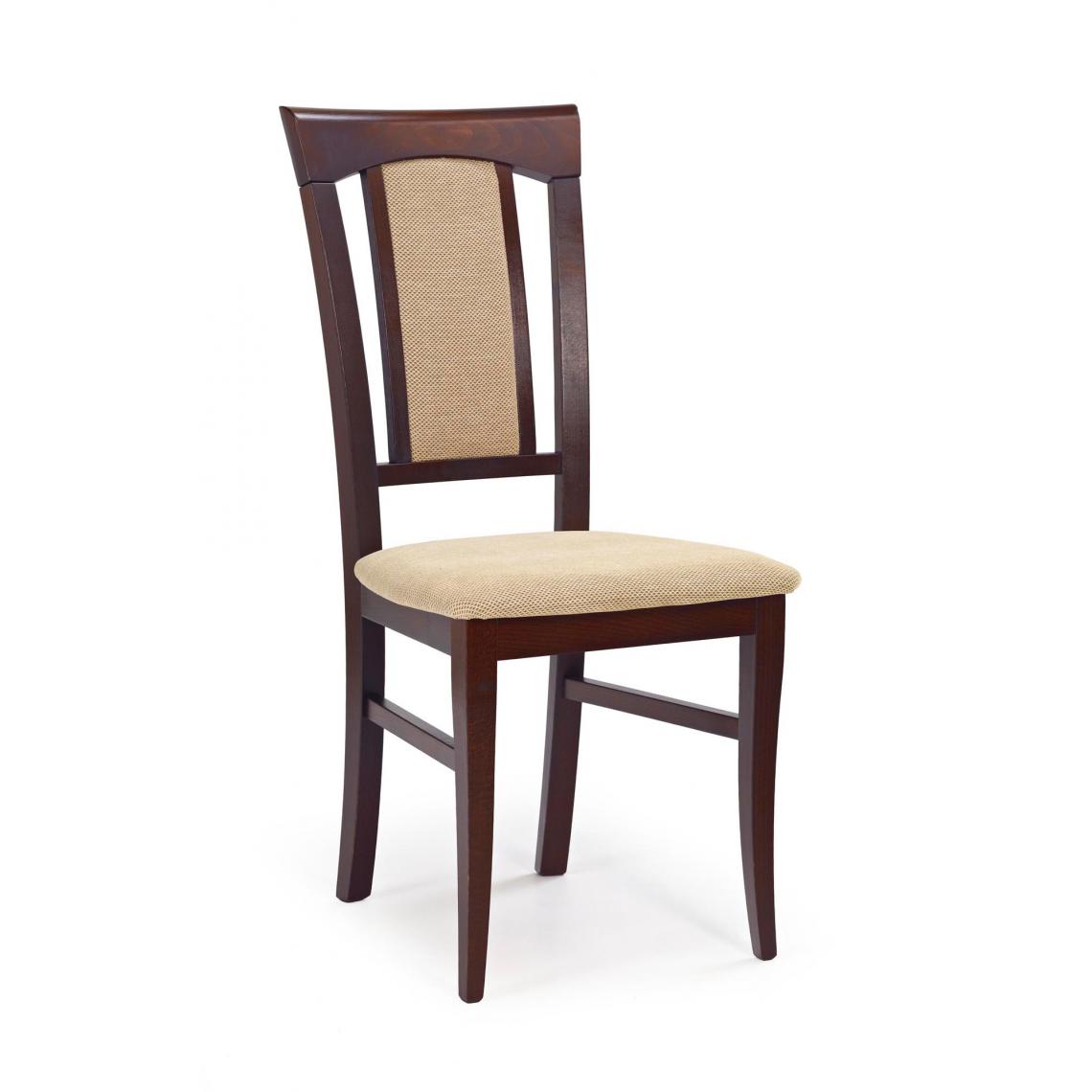 Hucoco - KONRADO - Chaise rembourrée style classique salon/chambre - 100x46x45 - Cadre en bois - Meuble de salle à manger - Beige - Chaises