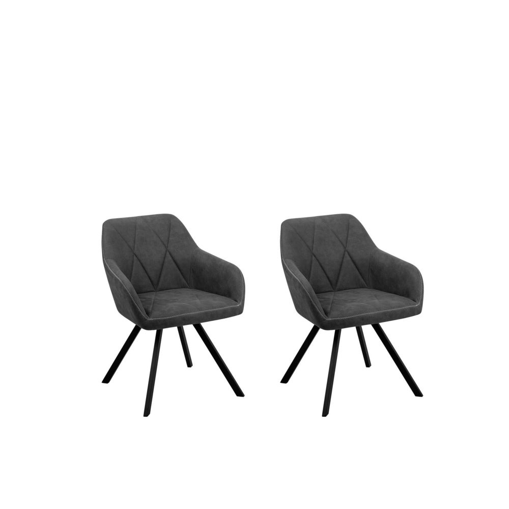 Beliani - Beliani Lot de 2 chaises en tissu gris MONEE - gris - Chaises