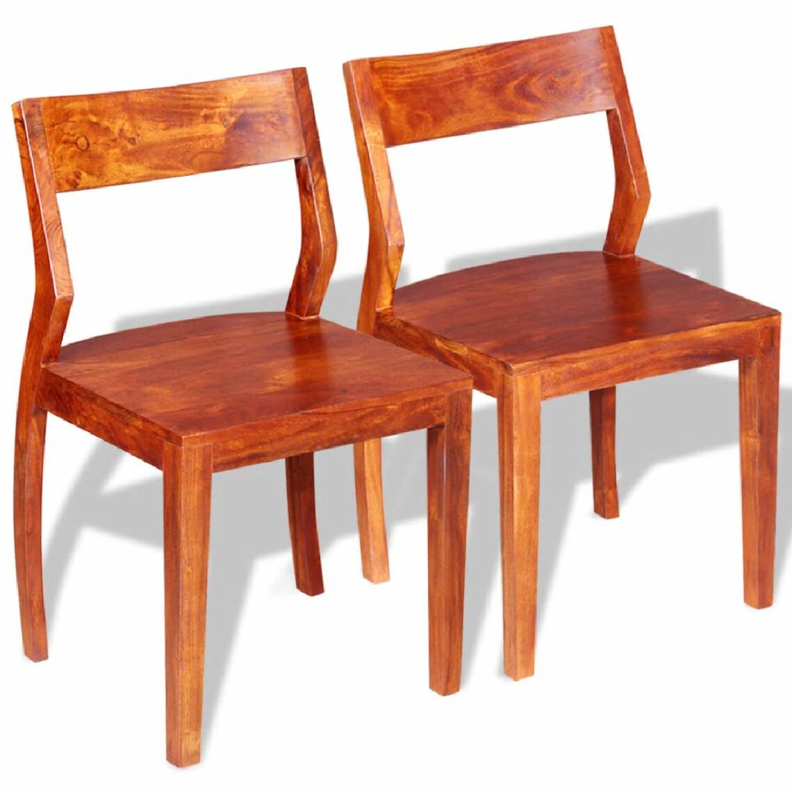 Helloshop26 - Lot de deux chaises de salle à manger 2 pcs Bois d'acacia massif et Sesham 1902115/2 - Chaises