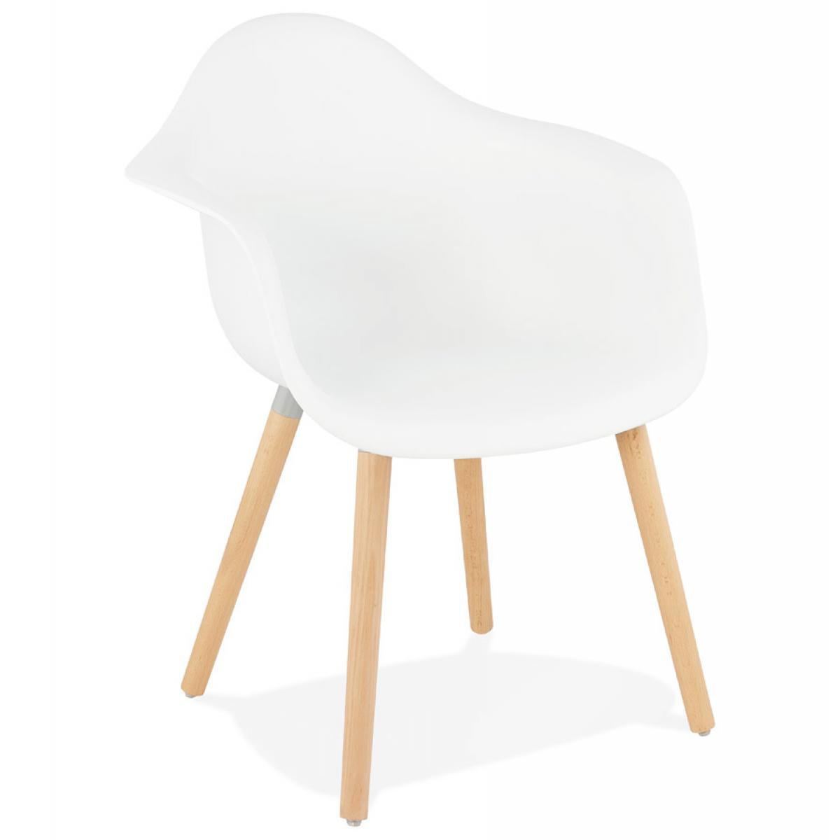 Alterego - Chaise avec accoudoirs 'OLIVIA' blanche style scandinave - Chaises