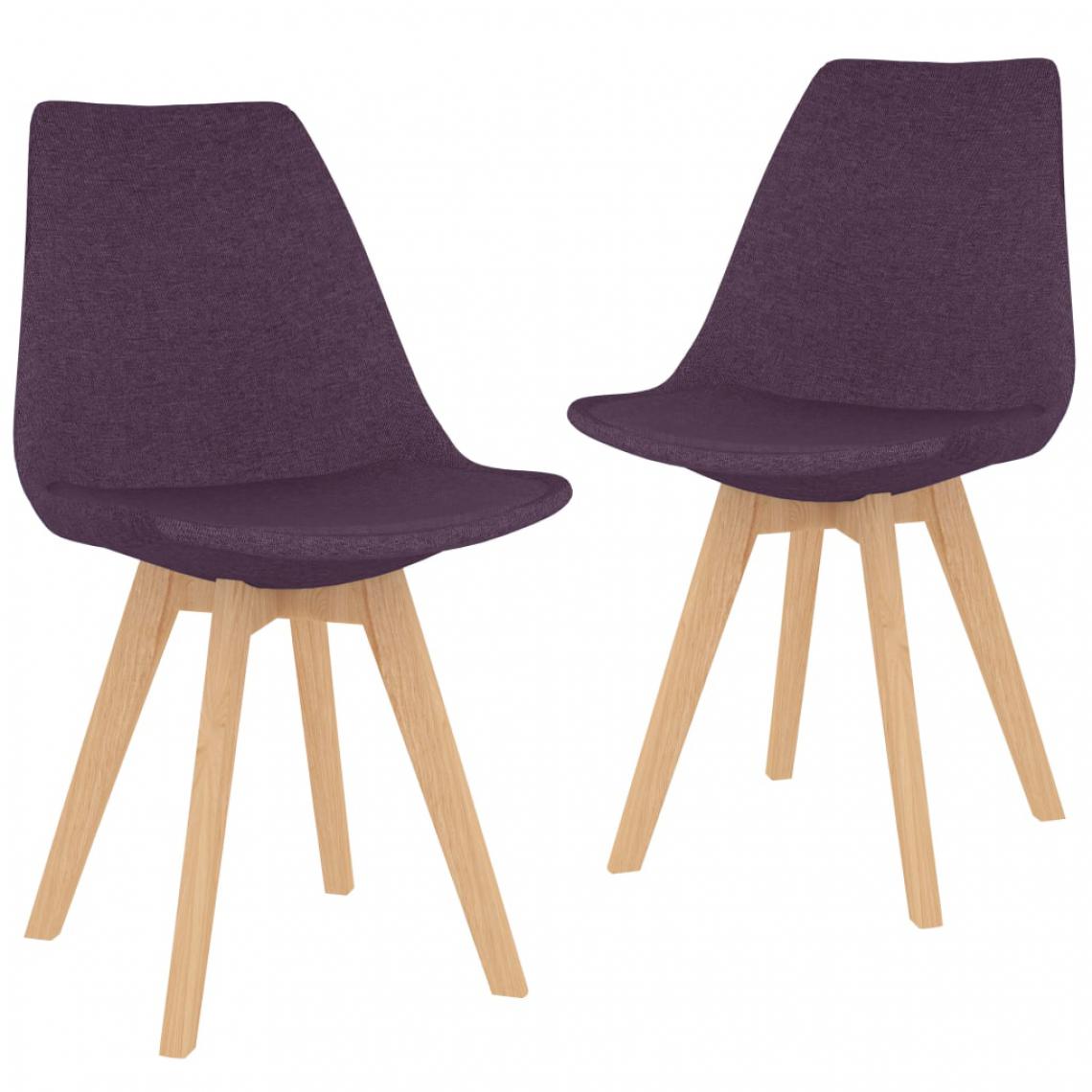 Icaverne - Contemporain Fauteuils et chaises Khartoum Chaises de salle à manger 2 pcs Violet Tissu - Chaises