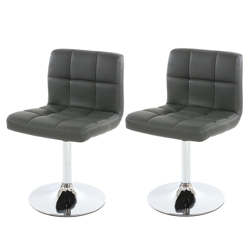 Mendler - Lot de 2 chaises de salle à manger Kavala, pivotante, similicuir, gris - Chaises