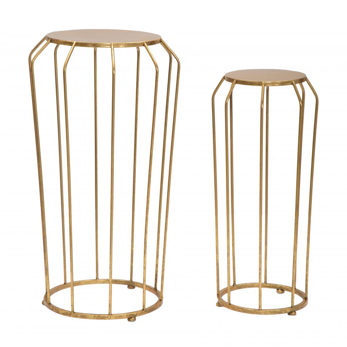 Alter - Paire de tables basses, structure en métal doré, couleur or - Porte-revues