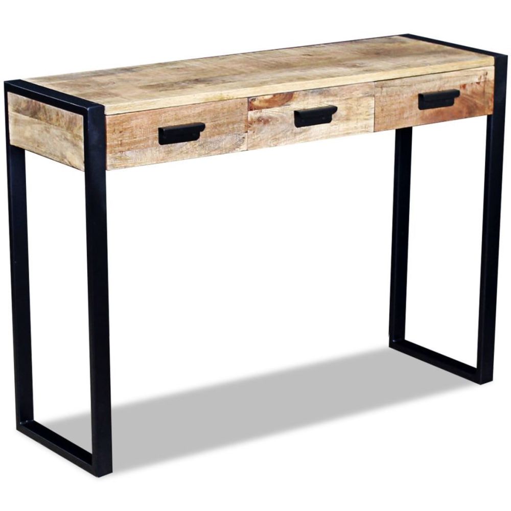 Vidaxl - vidaXL Table console avec 3 tiroirs Bois de manguier 110 x 35 x 78 cm - Tables à manger