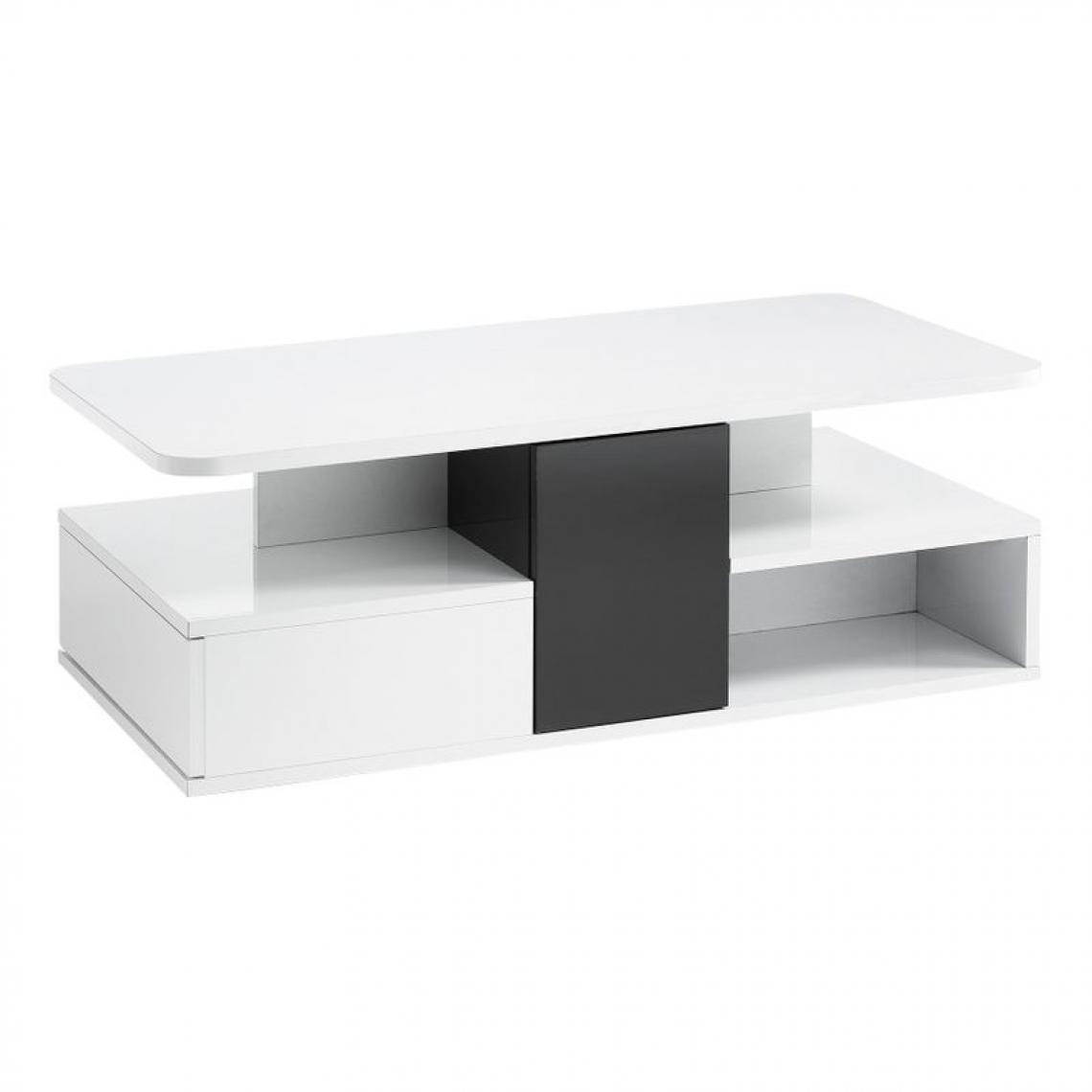 Modern Living - Table basse BELLARIVA laqué blanc/ gris anthracite - Tables basses