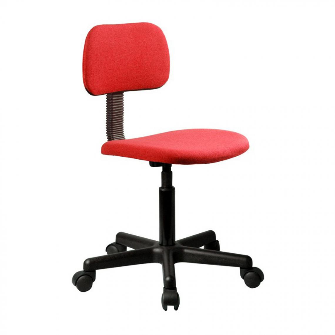 Hucoco - MILIE | Chaise de bureau pivotant pour enfant en tissu | Réglable en hauteur 71-83 cm | Dossier ergonomique - Rouge - Chaises