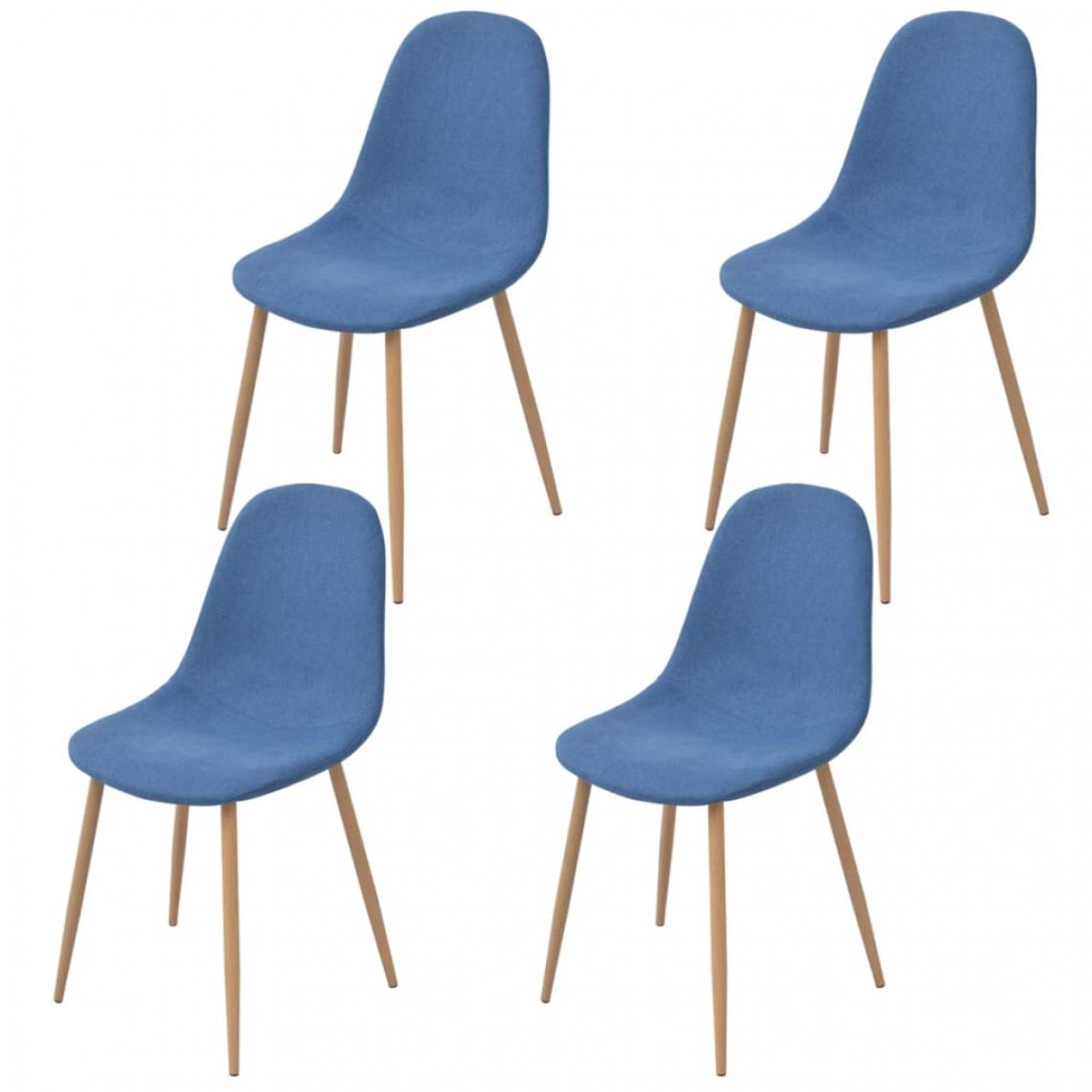 Uco - UCO Chaises de salle à manger 4 pcs Bleu Tissu - Chaises