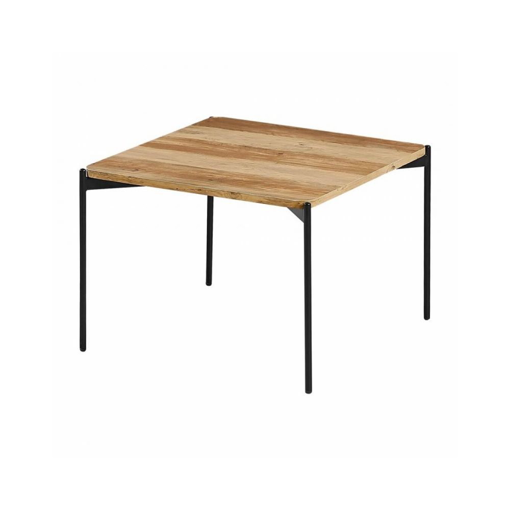 Zons - Table basse carré pieds métal noir style industriel 60cm - Tables à manger