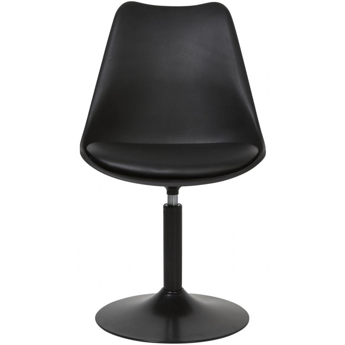 ATHM DESIGN - Lot de 2 - Chaise MARKLE Noir - assise Plastique dur ABS pieds Metal - Chaises