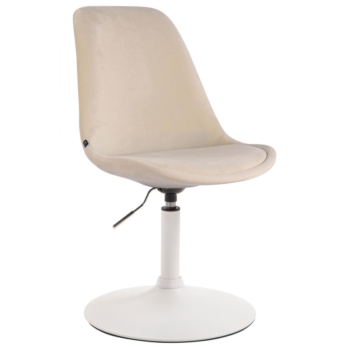 Icaverne - sublime Chaise de salle à manger ligne Lilongwe velours blanc couleur crème - Chaises