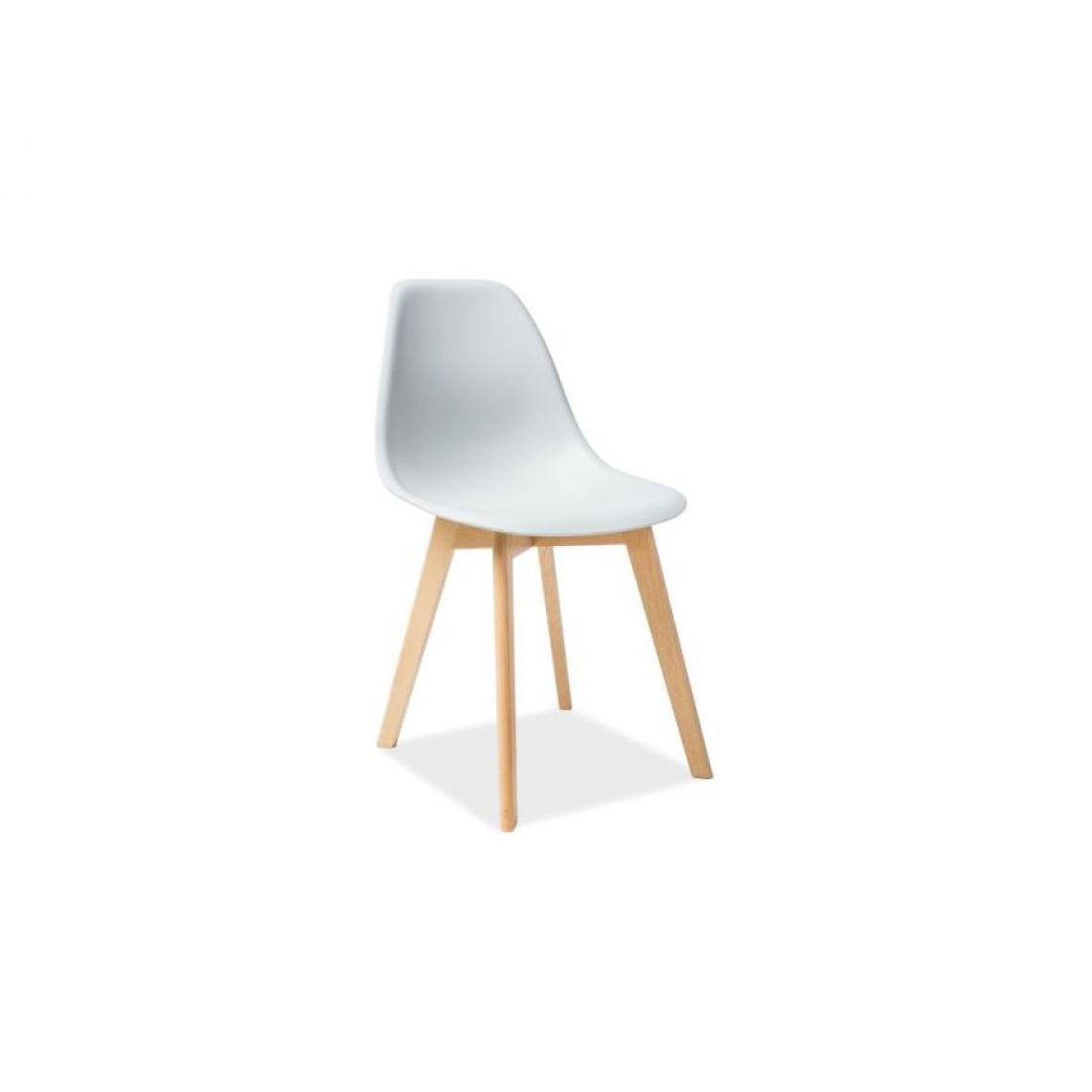 Hucoco - MORIT | Chaise en plastique style scandinave salle à manger salon | 85x46x38 cm | Dossier et assise en polypropylène | Base en bois - Gris clair - Chaises