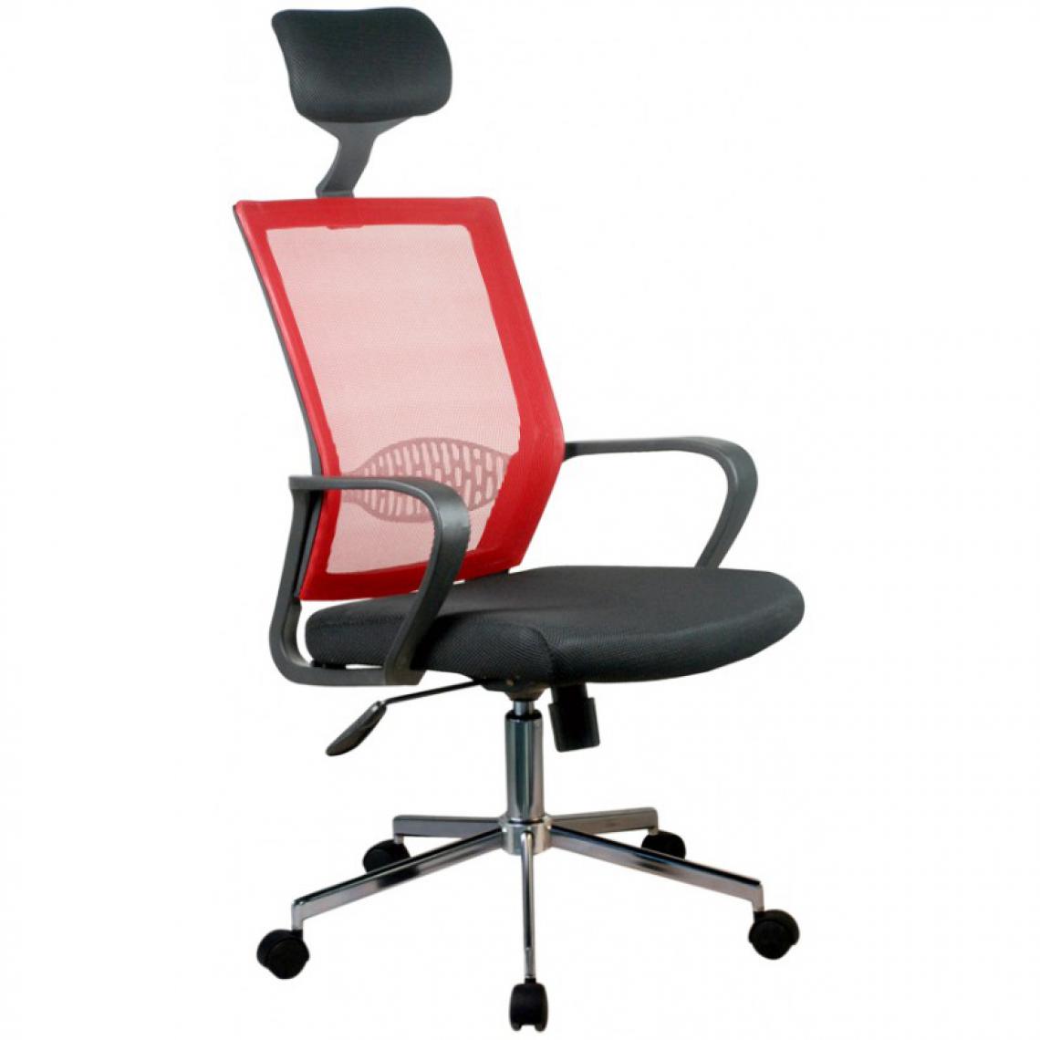 Hucoco - PABLO | Chaise de bureau pivotant ergonomique | Mécanisme TILT | Réglage du siège en hauteur | Dossier confortable - Rouge - Chaises