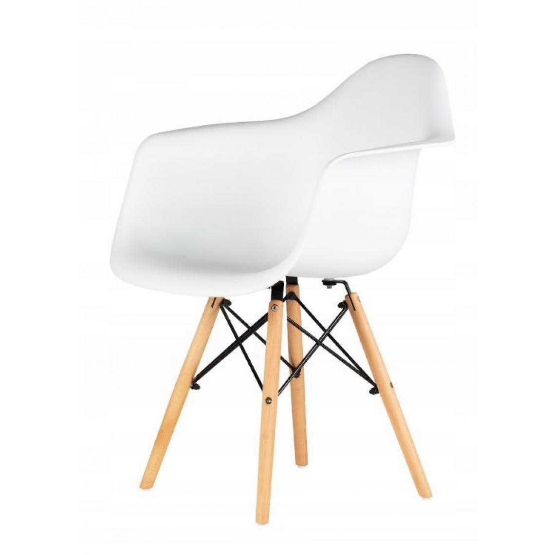 Hucoco - MSTORE - Lot de 4 chaises style moderne salon/chambre - 82x40x40 - Pieds en bois - Blanc - Chaises