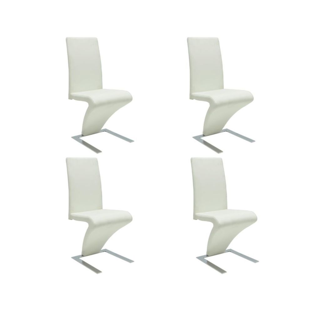 marque generique - Chic Fauteuils collection Saint-Georges Chaise de salle à manger 4 pcs Cuir artificiel Blanc - Chaises