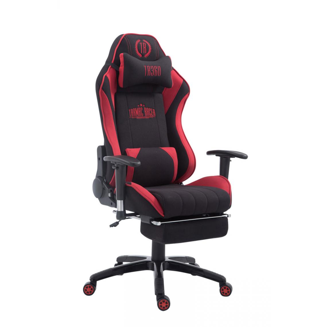 Icaverne - Stylé Chaise de bureau selection Luanda Shift en tissu avec repose-pieds couleur noir rouge - Chaises