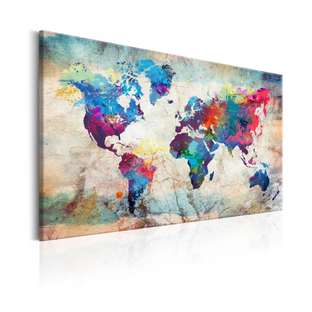 Artgeist - Tableau - World Map: Colourful Madness 90x60 - Tableaux, peintures