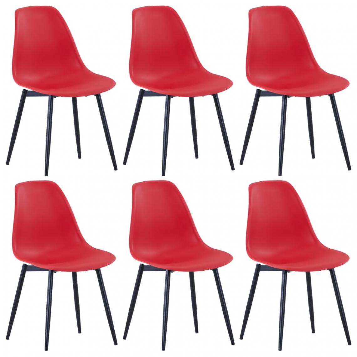 Icaverne - Magnifique Fauteuils et chaises categorie Belgrade Chaises de salle à manger 6 pcs Rouge PP - Chaises