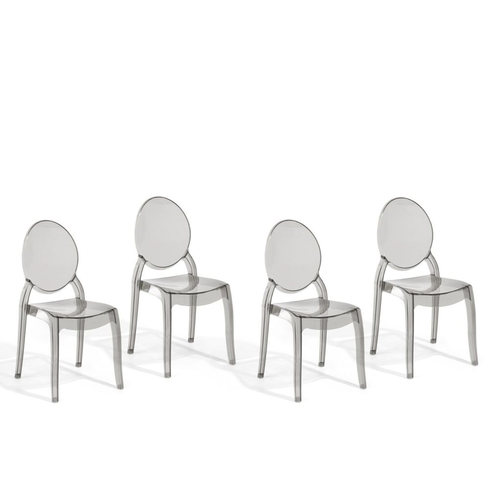 Beliani - Beliani Lot de 4 chaises de salle à manger noires transparentes MERTON - noir - Chaises
