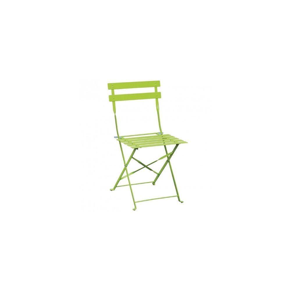 Materiel Chr Pro - Chaise de terrasse en acier vert Bolero - Lot de 2 - - Chaises
