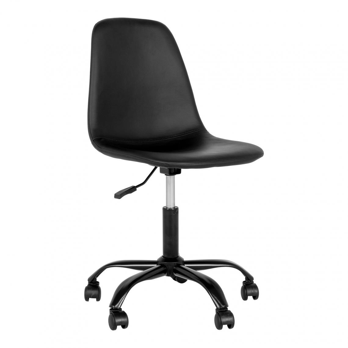 Pegane - Chaise de bureau en PU coloris noir - longueur 48 x profondeur 44 x hauteur 86-94 cm - Chaises