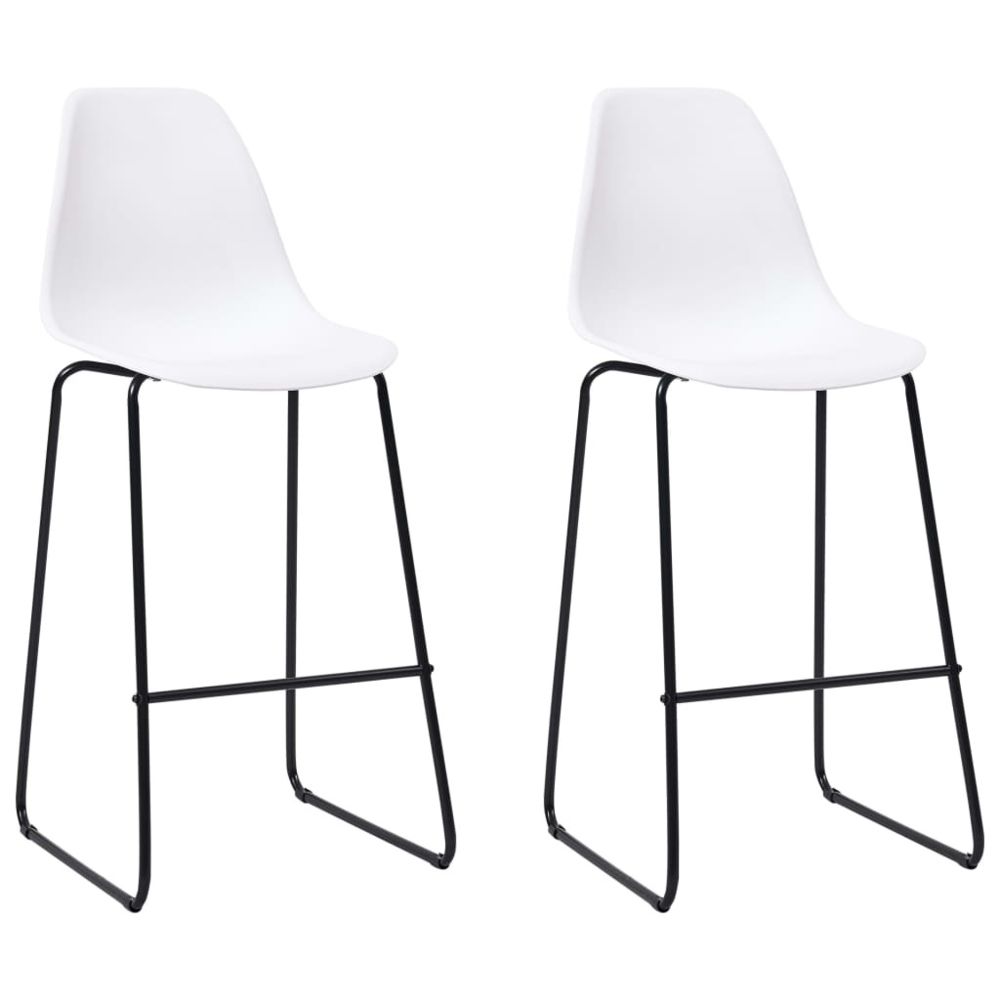 marque generique - Magnifique Fauteuils et chaises serie Andorre-la-Vieille Chaises de bar 2 pcs Blanc Plastique - Tabourets