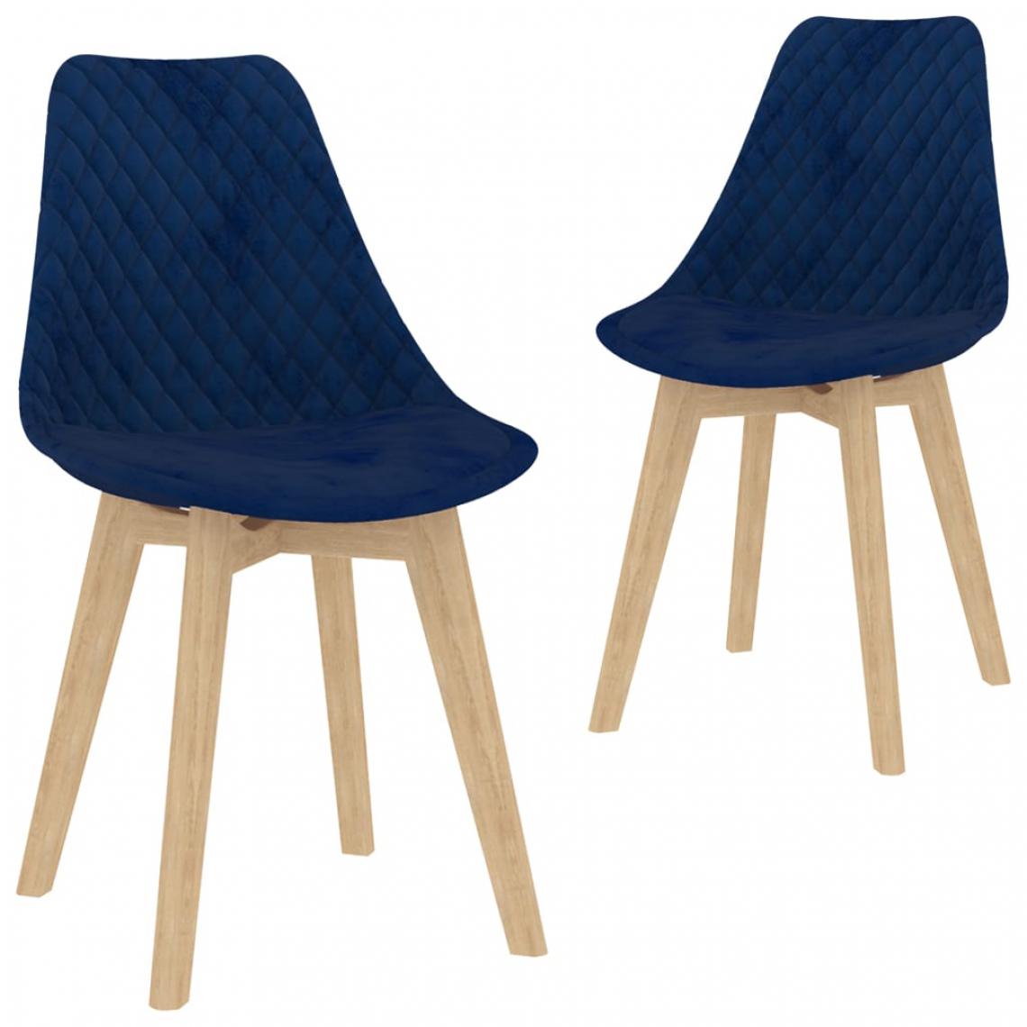 Icaverne - Distingué Fauteuils et chaises edition Sucre Chaises de salle à manger 2 pcs Bleu Velours - Chaises