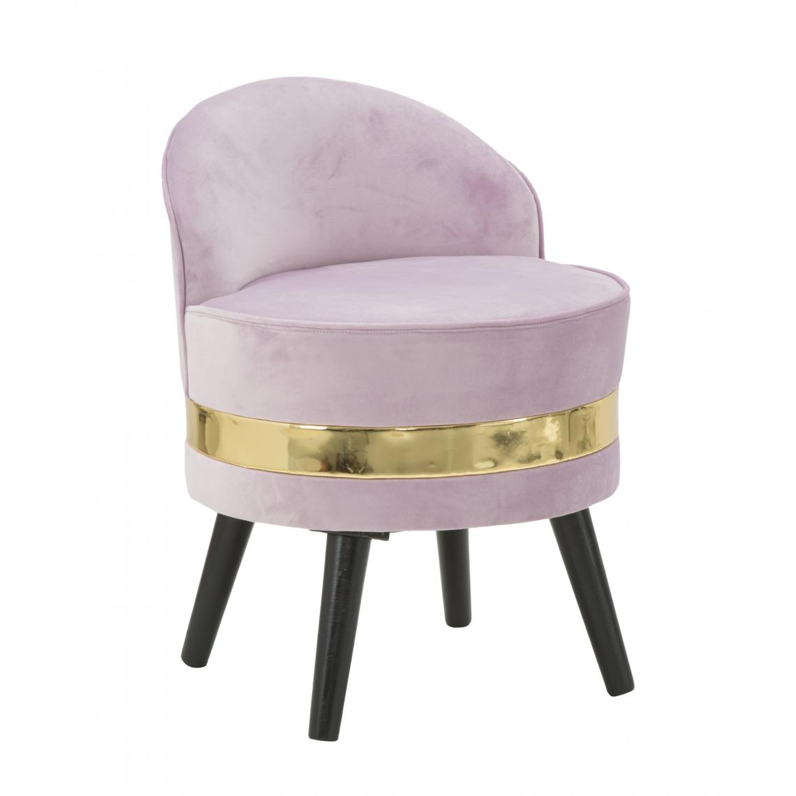Alter - Mini chaise en bois, revêtement en éponge et velours synthétique, couleur rose avec bande dorée, Mesures 45 x 62 x 45 cm - Chaises