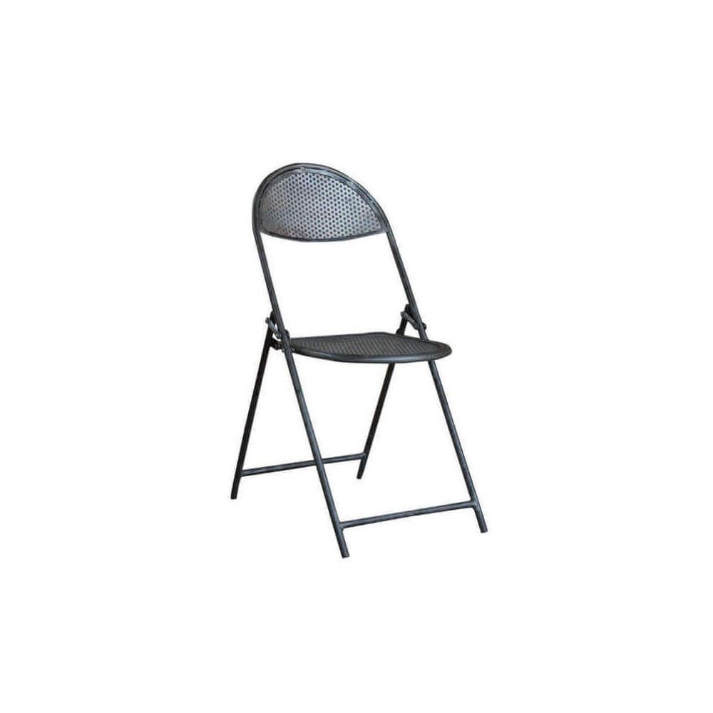 Mathi Design - CINEMA - Chaise pliante acier gris clair - Chaises
