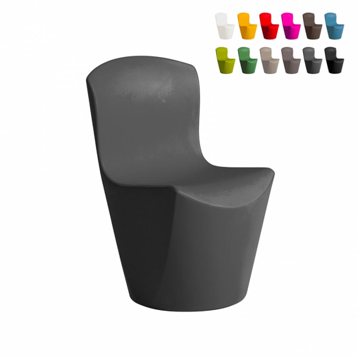 Slide - Chaise design moderne Slide Zoe pour bar restaurant cuisine et jardin, Couleur: Gris - Chaises