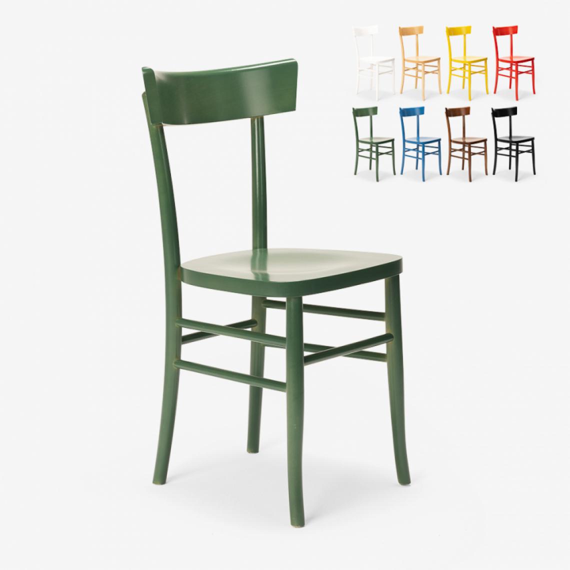 Ahd Amazing Home Design - Chaise classique en bois rustique pour salle à manger cuisine bar restaurant Milano, Couleur: Vert foncé - Chaises