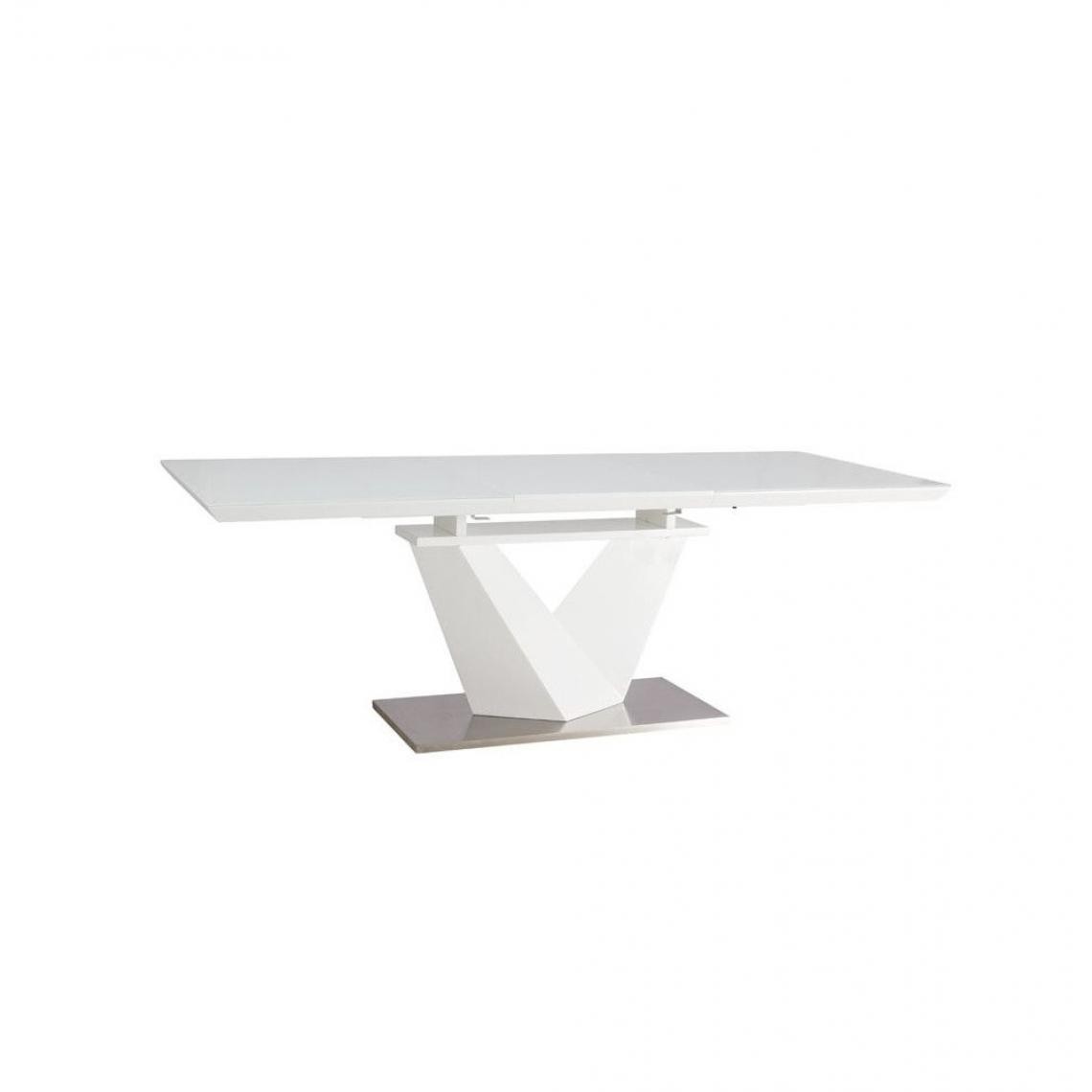 Ac-Deco - Table extensible 10 personnes - Alaras III - 160-220 x 90 x 75 cm - Blanc - Tables à manger