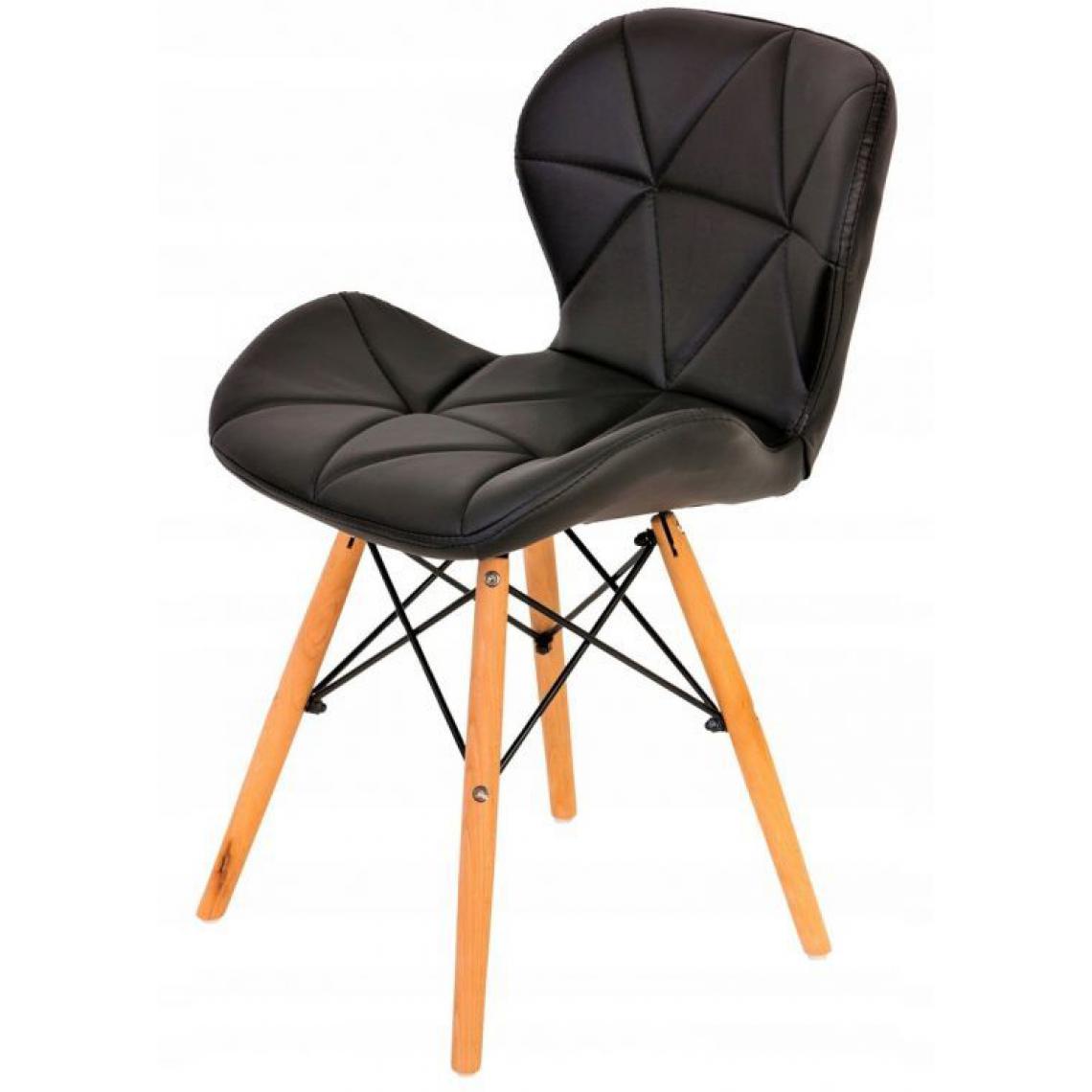 Hucoco - MSTORE - Lot de 4 chaises modernes pour le salon / la salle à manger - 73 x 39 x 39 - Piètement en bois - Meuble de salle à manger - Noir - Chaises