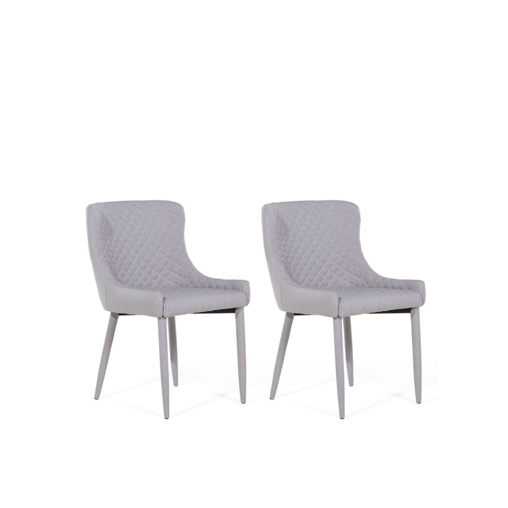 Beliani - Beliani Lot de 2 chaises en tissu gris SOLANO - gris - Chaises