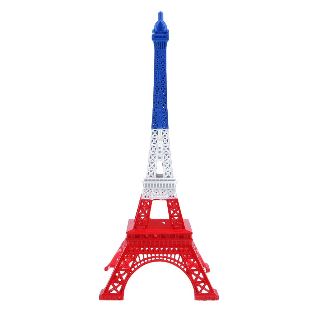 marque generique - Couleur Paris Tour Eiffel Statue Antique Figurine Home Decor Vintage Métal Bleu Blanc Rouge 25cm - Objets déco