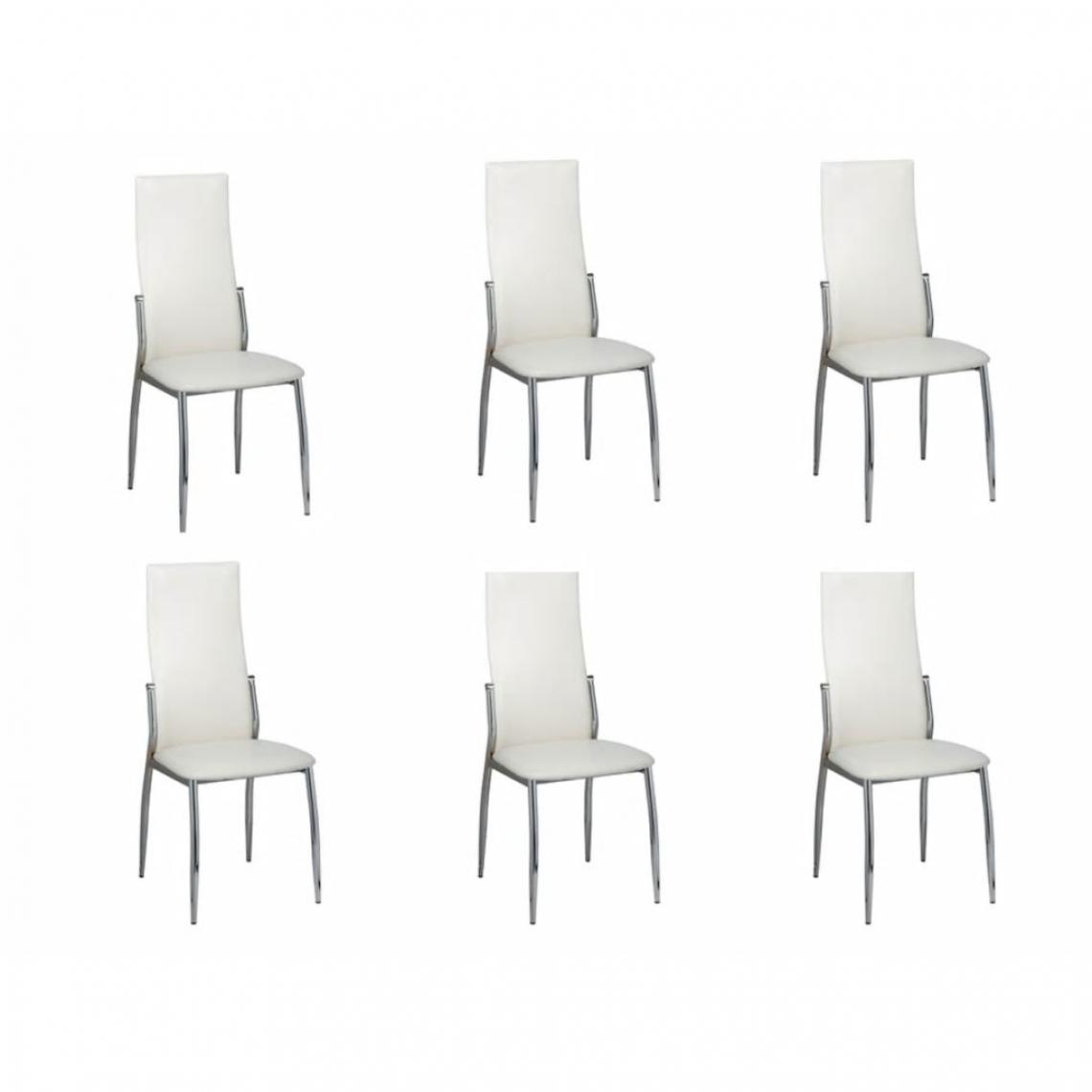 Uco - UCO Chaises de salle à manger 6 pcs Blanc Similicuir - Chaises