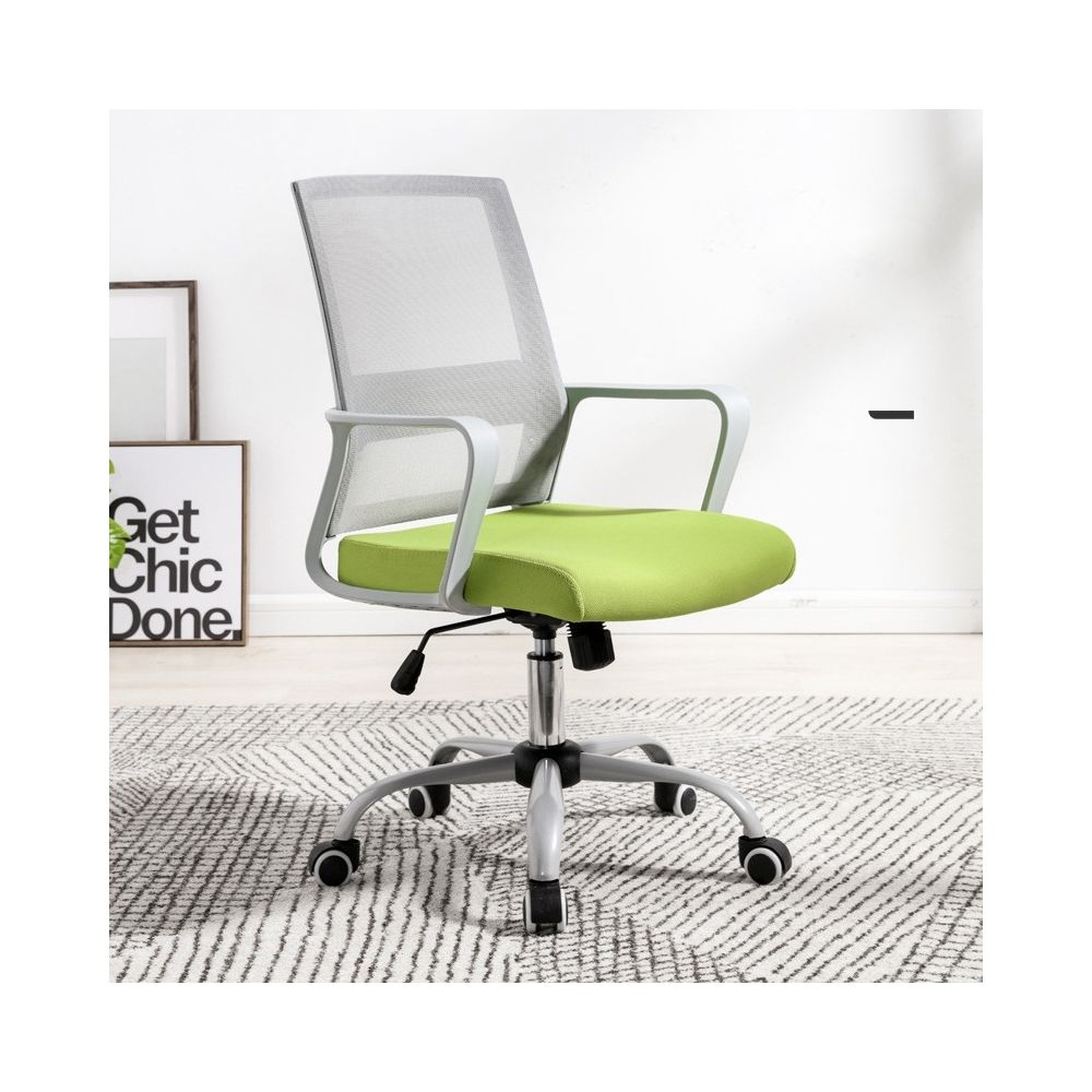 Wewoo - TO-329 chaise d'ordinateur de bureau de retour à la maison de confortable et simplecadre grisfauteuil roulant coulissant vert - Chaises