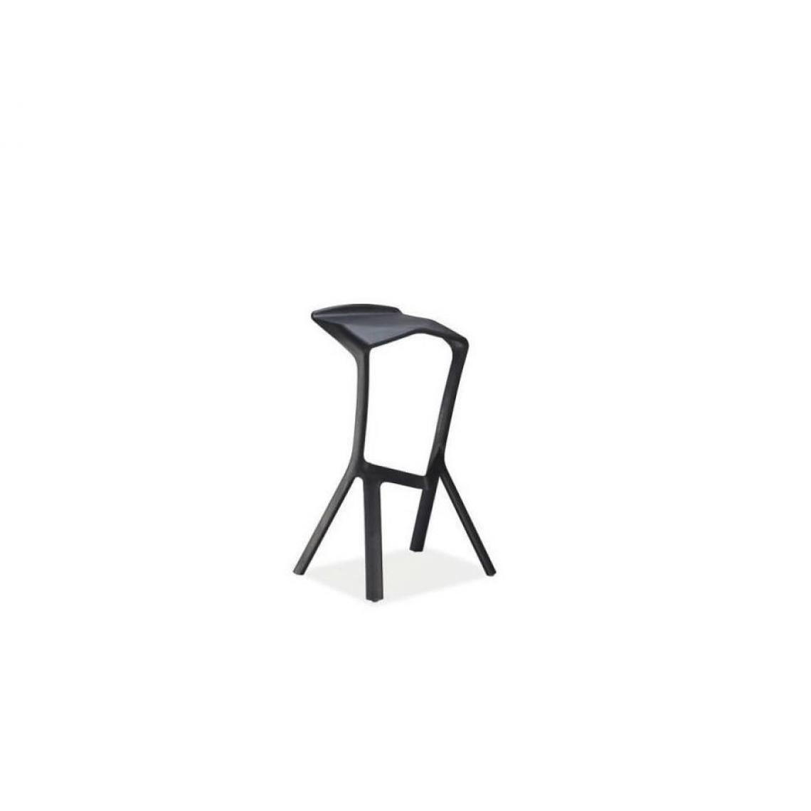 Hucoco - VOLK | Tabouret de bar style minimaliste/loft | Dimension 82x50x29 cm | Matière PP | Chaise de bar | Chaise haute cusine - Noir - Tabourets