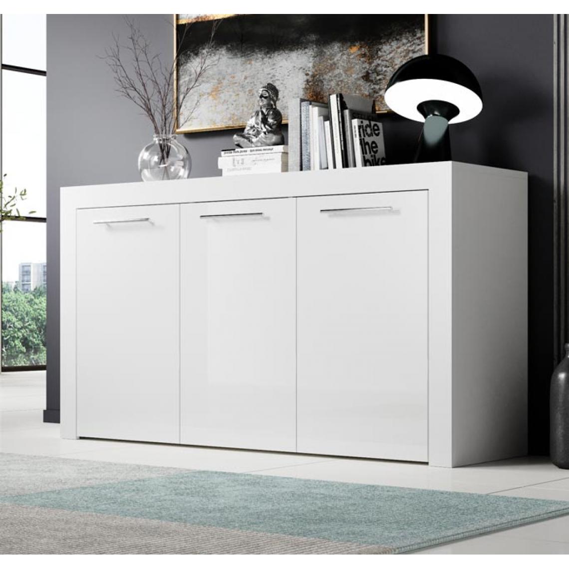 Design Ameublement - Bahut modèle Nelia couleur blanc - Buffets, chiffonniers