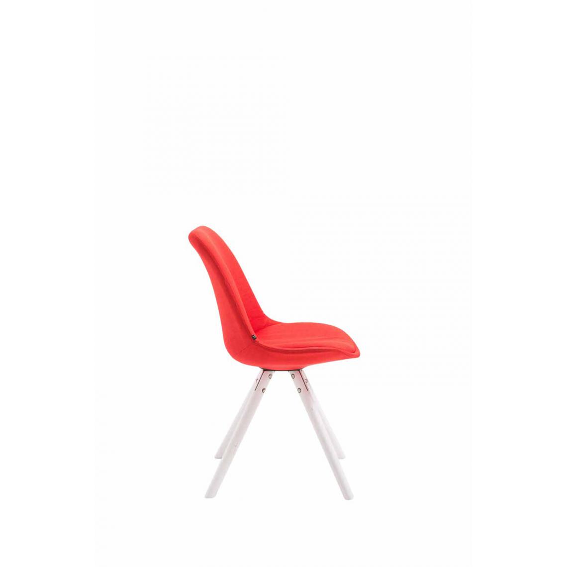 Icaverne - Admirable Chaise visiteur famille Katmandou tissu rond blanc couleur rouge - Chaises