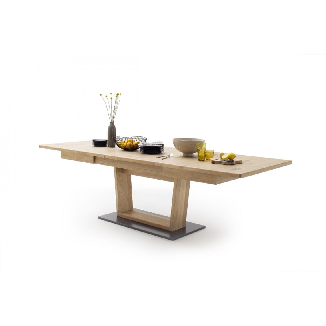 Pegane - Table rectangulaire en chêne noueux - L180-280 x H77 x P100 cm - Tables à manger
