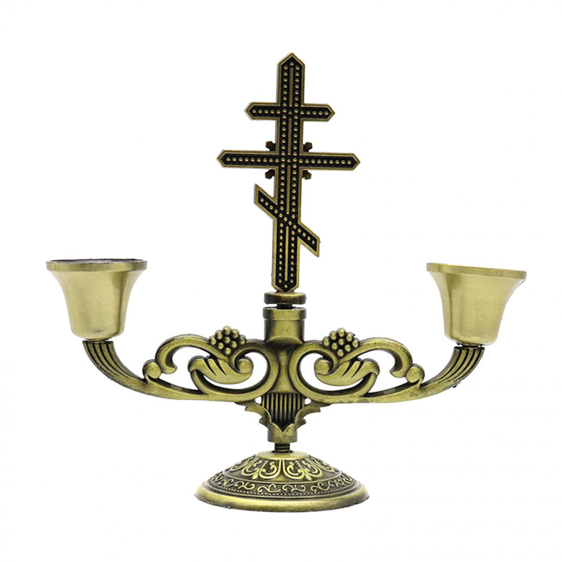 marque generique - Bougeoir Vintage Rétro En Alliage De Zinc Candélabre Photophore Bronze - Bougeoirs, chandeliers
