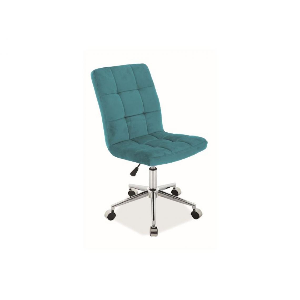 Hucoco - PREJA | Chaise pivotante roulettes pour tapis | Hauteur : 87-97 cm | Piètement étoile | Chaise bureau ergonomique - Bleu - Chaises