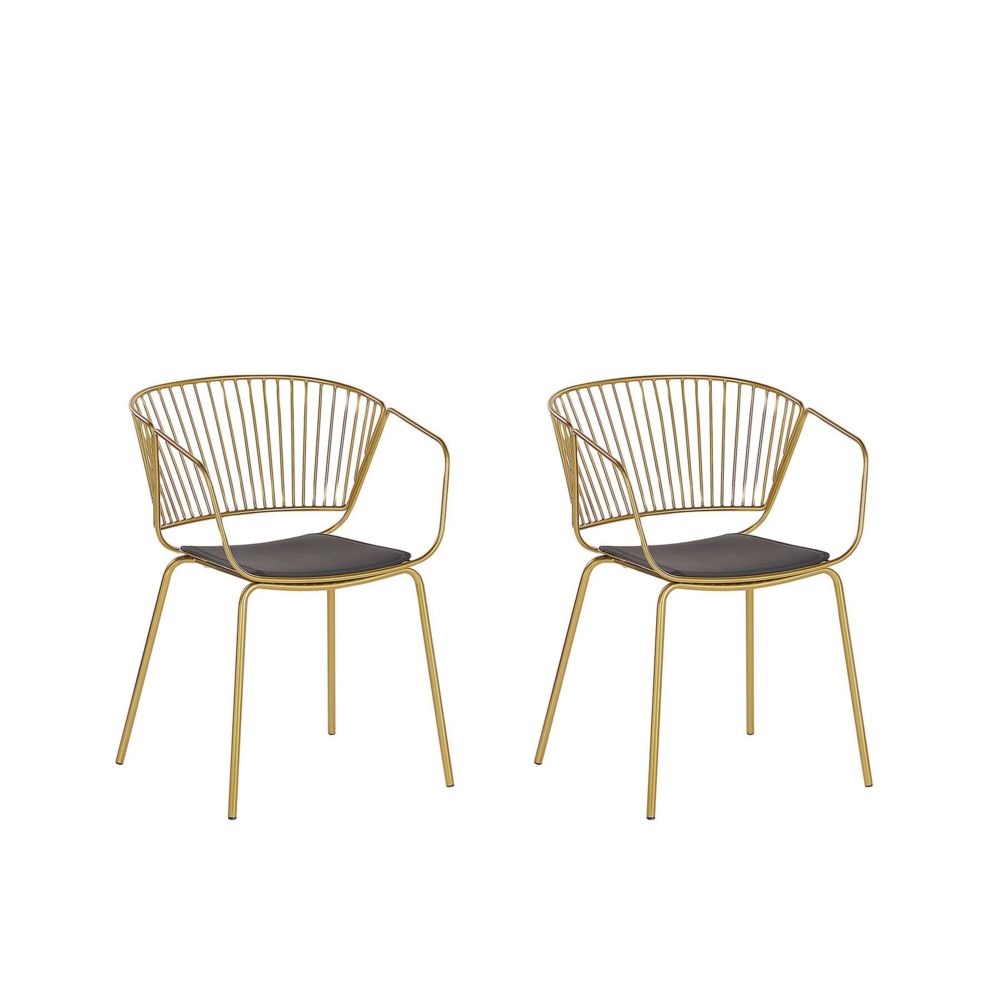 Beliani - Beliani Lot de 2 chaises en métal doré RIGBY - - Chaises