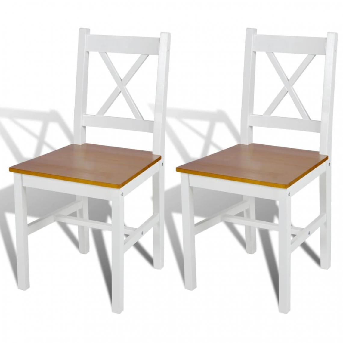 Uco - UCO Chaises de salle à manger 2 pcs Blanc Bois de pin - Chaises