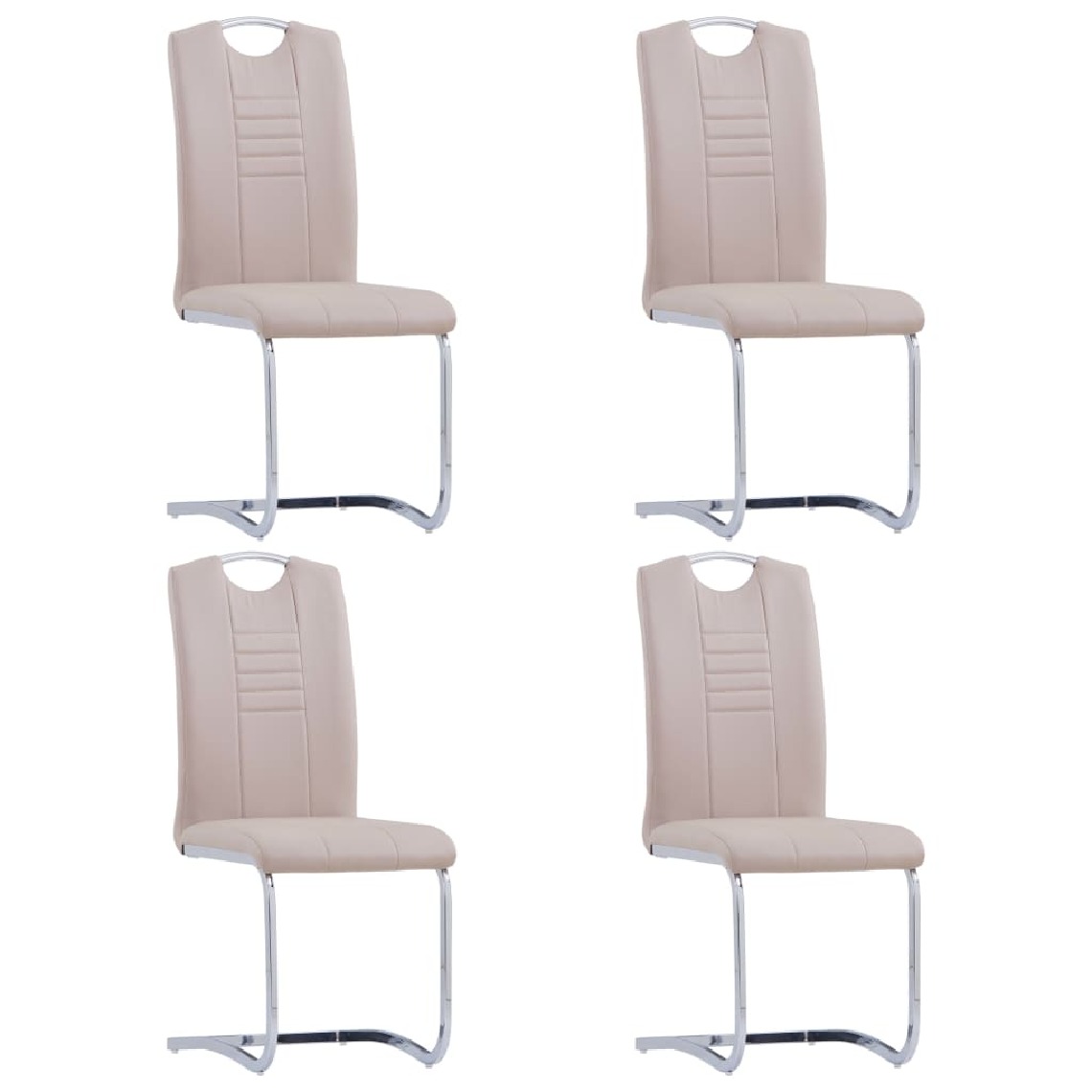 Chunhelife - Chunhelife Chaises de salle à manger cantilever 4pcs Cappuccino Similicuir - Chaises