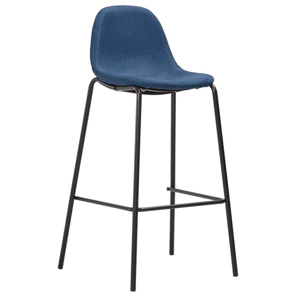 marque generique - Icaverne - Tabourets & chaises de bar selection Chaises de bar 4 pcs Bleu Tissu - Tabourets