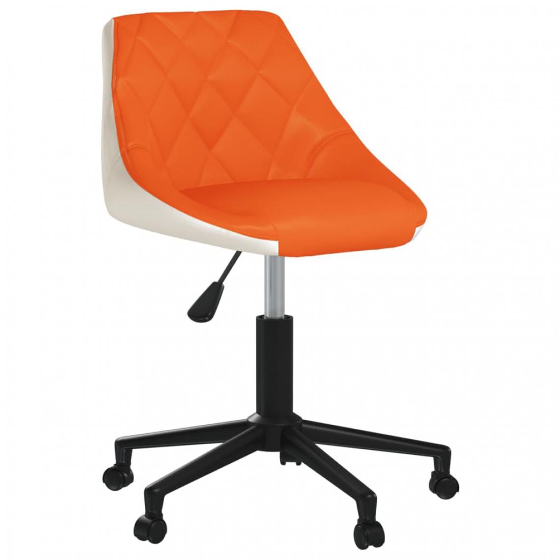 Vidaxl - vidaXL Chaise pivotante de salle à manger Orange et blanc Similicuir - Chaises