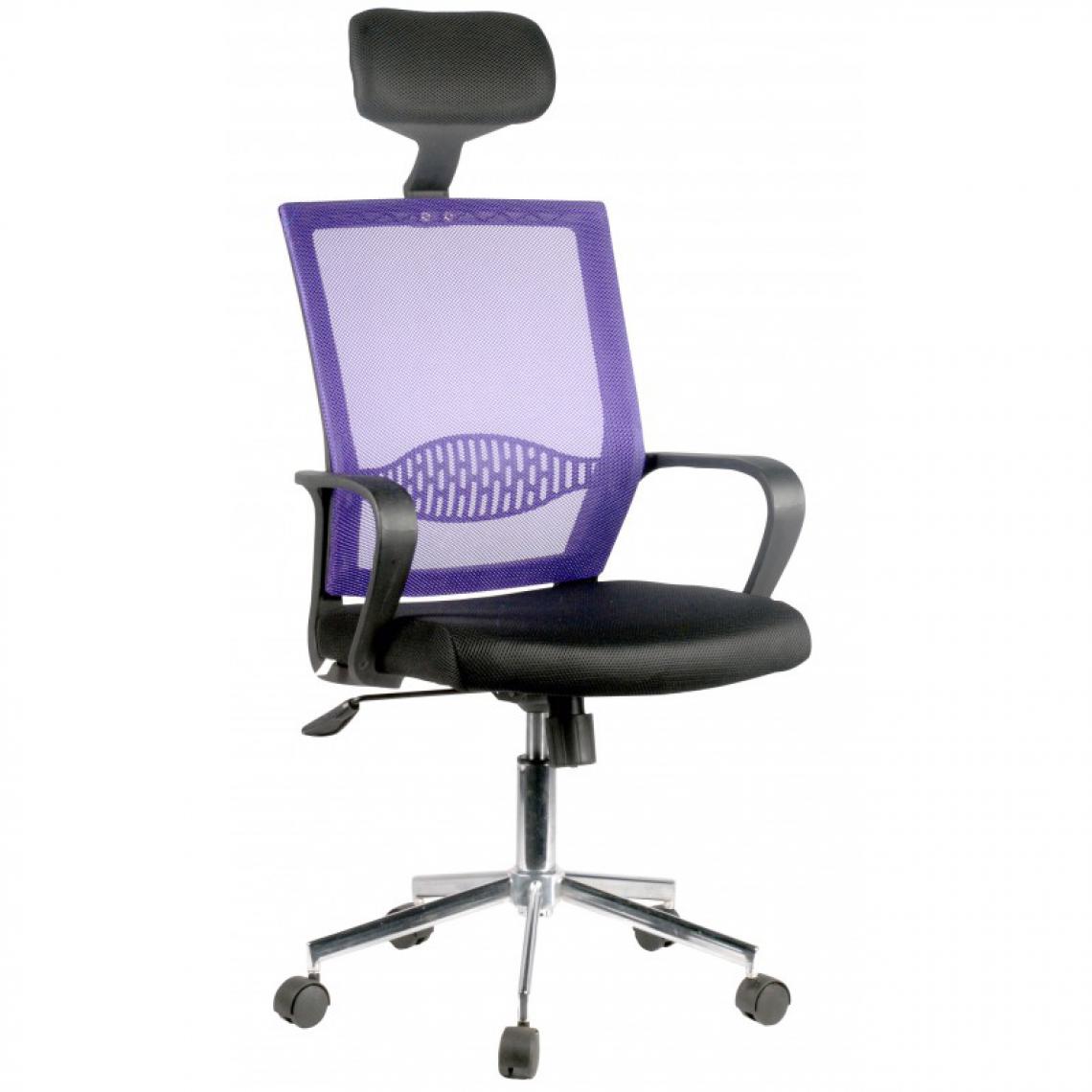 Hucoco - PABLO | Chaise de bureau pivotant ergonomique | Mécanisme TILT | Réglage du siège en hauteur | Dossier confortable en maille micro - Violet - Chaises
